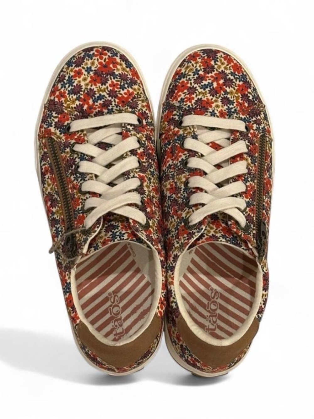 Taos Z Soul Canvas Sneaker Women’s Size 7 Floral Pattern Arch Support & Zipper - Picture 7 of 10
